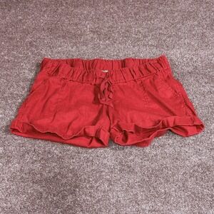 A Pea In The Pod Shorts Womens Medium Maternity Linen Blend Drawstring Casual